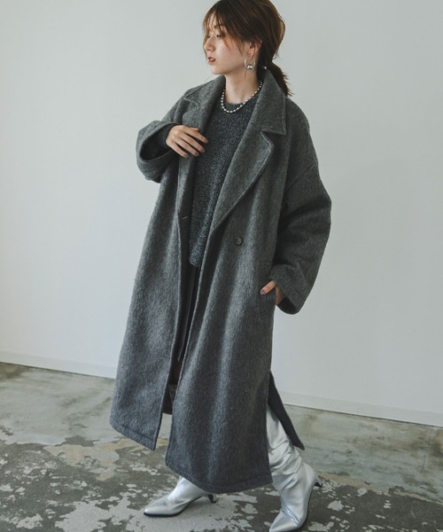 セール】シャギーロングテーラードコート（チェスターコート）｜bohmal