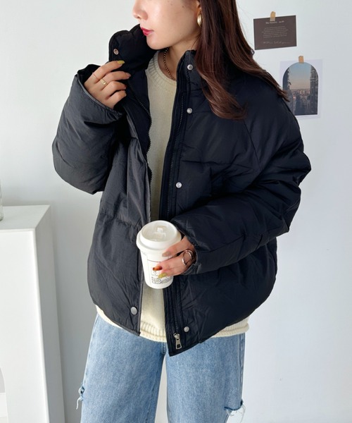 CLEA（クレア）の「パウダーマットパステルショート中綿ダウンジャケット（ダウンジャケット/コート・レディース・アイボリー/ライトブルー/ベージュ/ブラック・FREE）」の17枚目の写真