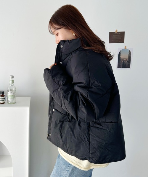 CLEA（クレア）の「パウダーマットパステルショート中綿ダウンジャケット（ダウンジャケット/コート・レディース・アイボリー/ライトブルー/ベージュ/ブラック・FREE）」の22枚目の写真