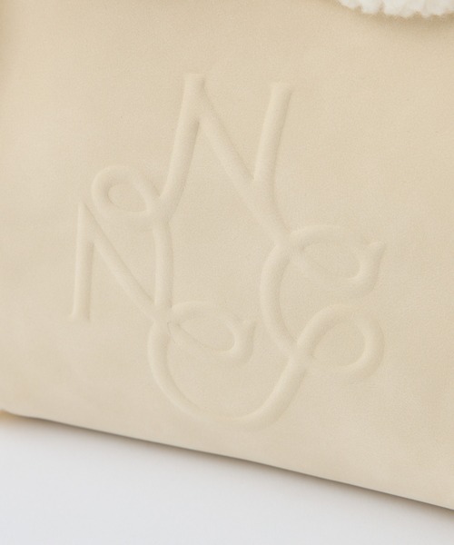 one after another NICE CLAUP（ワンアフターアナザーナイスクラップ）の「エンボスフェイクムートンバッグ（ハンドバッグ・レディース・ブラウン/サックスブルー/アイボリー・FREE）」の16枚目の写真