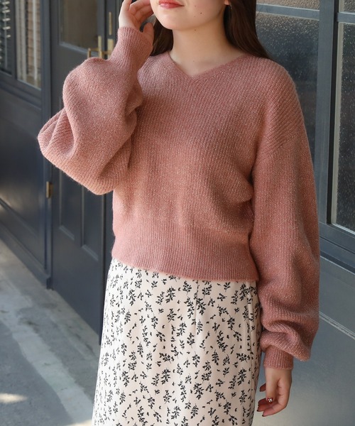 ASTORIA ODIER(アストリアオディール)の「ラメモヘアクロップトニット(ニット/セーター・レディース・アイボリー/パープル/ピンク/ベージュ・MEDIUM)」の22枚目の写真