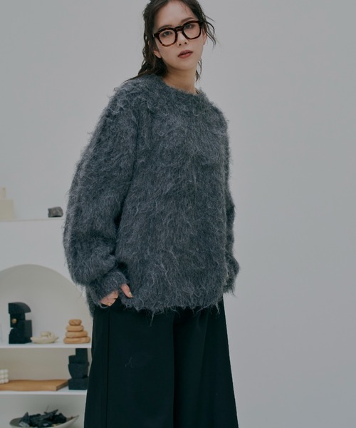 はる ヘンリーネックジャガードニット made in INTER FACTORY INTER FACTORY（インターファクトリー）の「はなのきえり