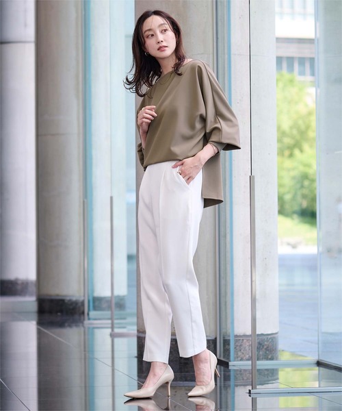 UR'S(ユアーズ)の「ボートネックドルマンスリーブプルオーバー(Tシャツ/カットソー・レディース・ホワイト/ネイビー/ベージュ/オリーブ/モカ・L/S/M)」の22枚目の写真