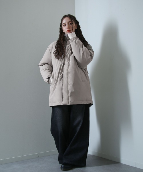 セール】スタンドカラー 中綿 ダウン オーバー コート（ダウン