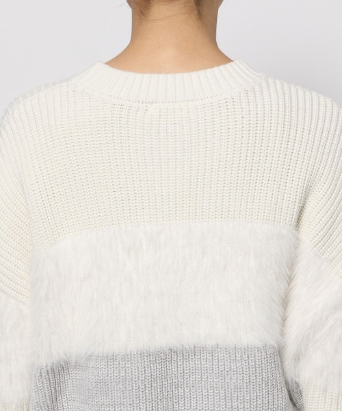 LOWRYS FARM（ローリーズファーム）の「イソザイドッキングＬＳ　970692（ニット/セーター・レディース・ホワイト/ネイビー/ブラック・FREE）」の14枚目の写真