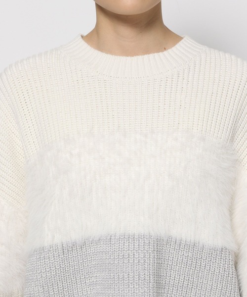 LOWRYS FARM（ローリーズファーム）の「イソザイドッキングＬＳ　970692（ニット/セーター・レディース・ホワイト/ネイビー/ブラック・FREE）」の15枚目の写真