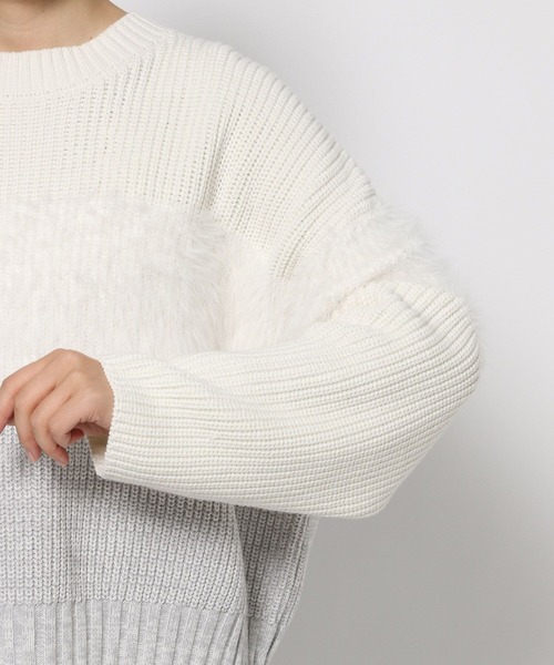 LOWRYS FARM（ローリーズファーム）の「イソザイドッキングＬＳ　970692（ニット/セーター・レディース・ホワイト/ネイビー/ブラック・FREE）」の16枚目の写真