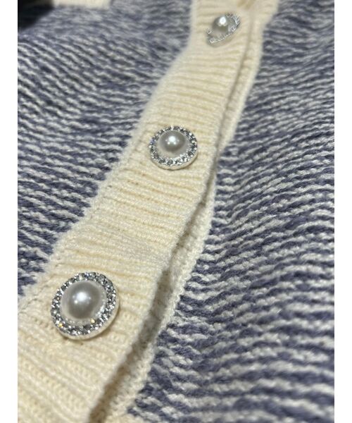 EATME（イートミー）の「バイカラーツイードライクニットカーディガン（セットアップ可能）（カーディガン/ボレロ・レディース・ブラック/ブルー/ベージュ・FREE）」の12枚目の写真