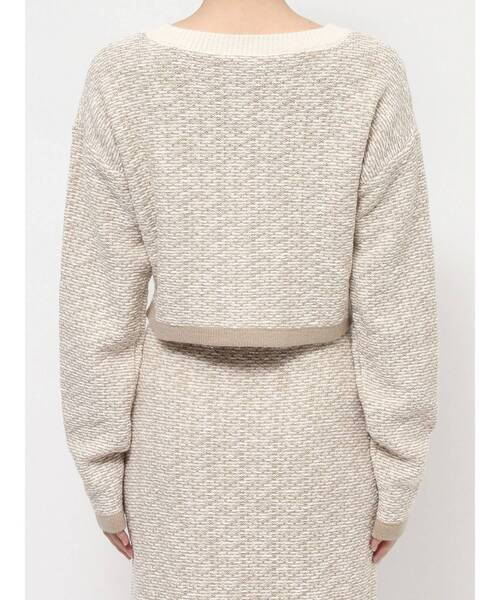 EATME（イートミー）の「バイカラーツイードライクニットカーディガン（セットアップ可能）（カーディガン/ボレロ・レディース・ブラック/ブルー/ベージュ・FREE）」の20枚目の写真