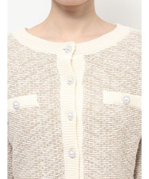 EATME（イートミー）の「バイカラーツイードライクニットカーディガン（セットアップ可能）（カーディガン/ボレロ・レディース・ブラック/ブルー/ベージュ・FREE）」の21枚目の写真