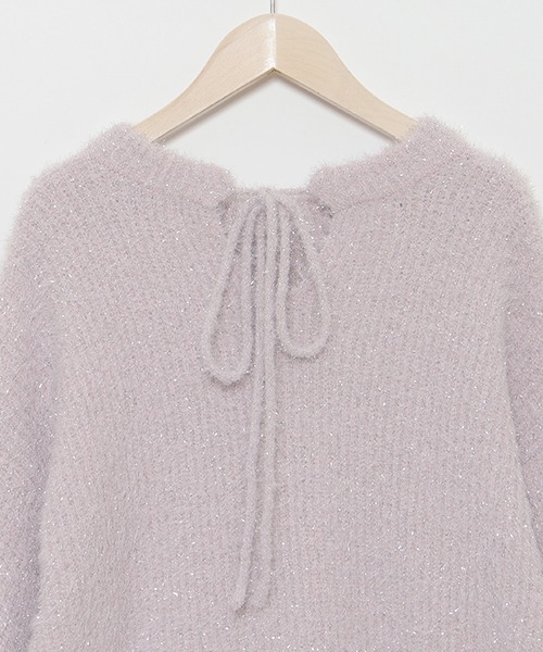 【新品タグ付き・未開封・完売品】ラメポロニット　グレー ラメニットコーデュロイプルオーバー(トップス)｜LOVELESS(ラブレス)の