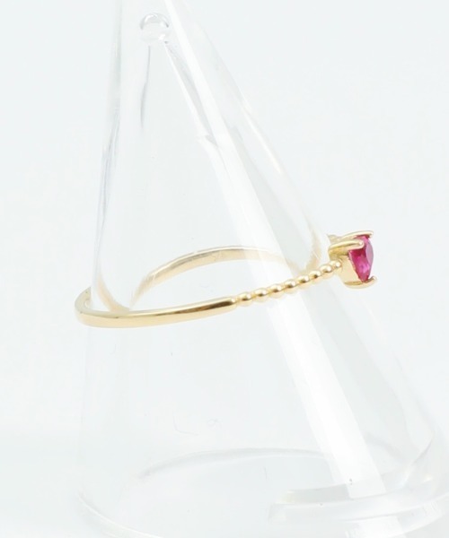 whim(ウィム)の「Simple tiny heart pink stone ring(リング・レディース・シルバー/ゴールド・FREE)」の4枚目の写真