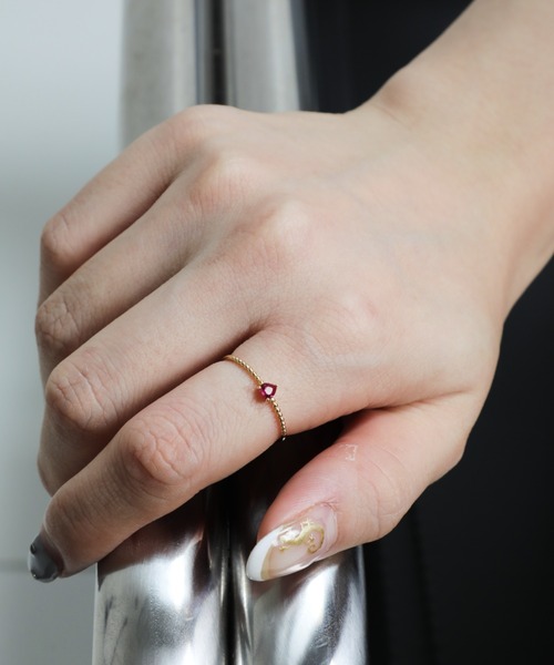 whim(ウィム)の「Simple tiny heart pink stone ring(リング・レディース・シルバー/ゴールド・FREE)」の8枚目の写真