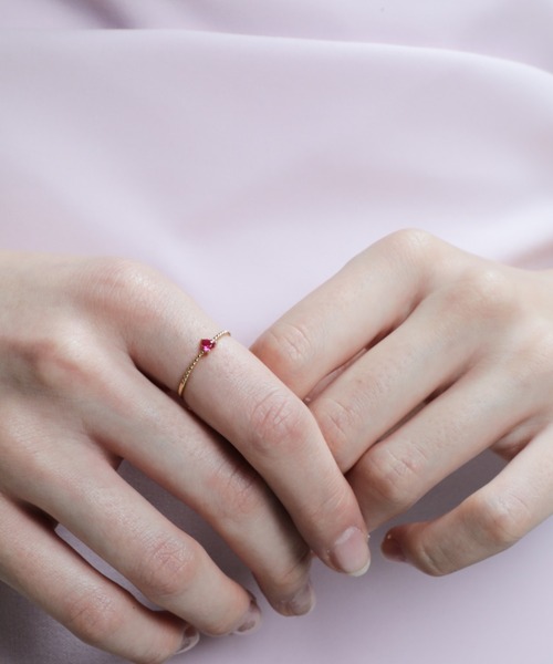 whim(ウィム)の「Simple tiny heart pink stone ring(リング・レディース・シルバー/ゴールド・FREE)」の11枚目の写真