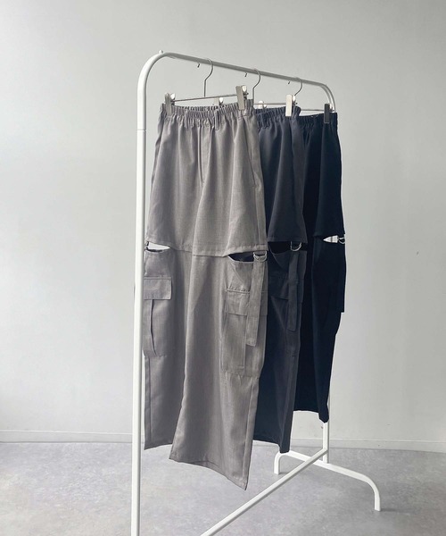 AS KNOW AS plus(アズノゥアズプラス)の「◎サイドオープンカーゴパンツ(カーゴパンツ・レディース・カーキ/ブラック/ピンク/グレー/グレー系/ブラック系/ライトグレー系・FREE)」の8枚目の写真