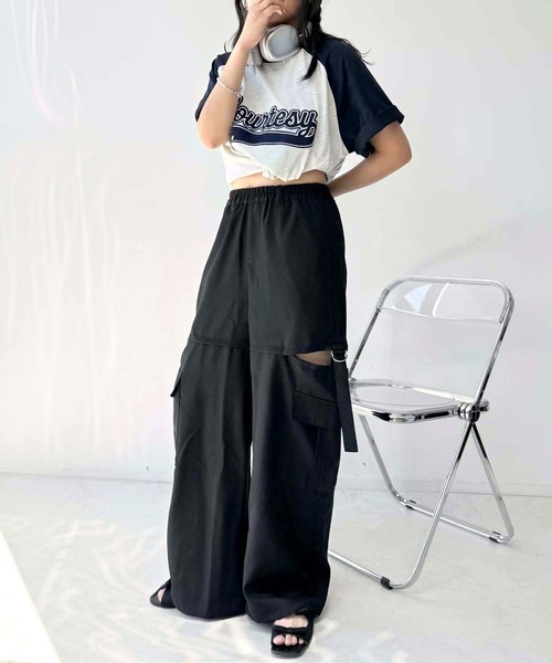 AS KNOW AS plus(アズノゥアズプラス)の「◎サイドオープンカーゴパンツ(カーゴパンツ・レディース・カーキ/ブラック/ピンク/グレー/グレー系/ブラック系/ライトグレー系・FREE)」の14枚目の写真