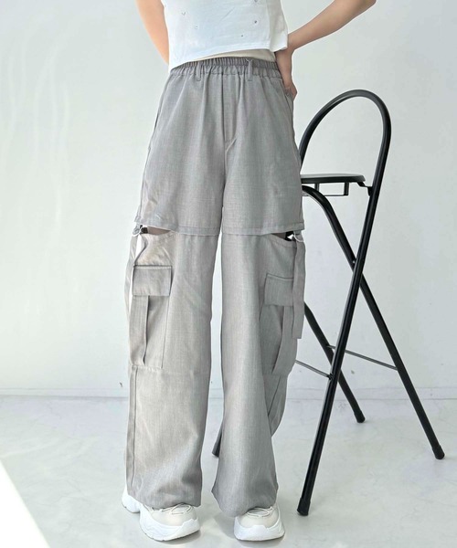 AS KNOW AS plus(アズノゥアズプラス)の「◎サイドオープンカーゴパンツ(カーゴパンツ・レディース・カーキ/ブラック/ピンク/グレー/グレー系/ブラック系/ライトグレー系・FREE)」の21枚目の写真