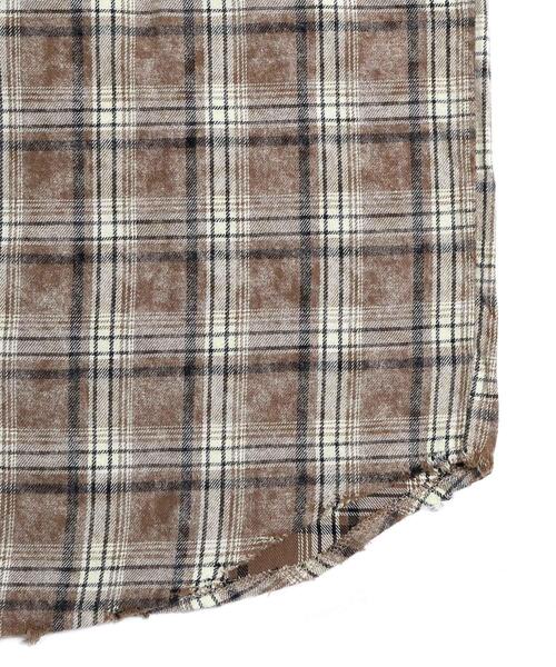 Figments（フィグメンツ）の「オーバーサイズブリーチチェックシャツ（シャツ/ブラウス・レディース・ネイビー/ベージュ・MEDIUM/SMALL）」の16枚目の写真