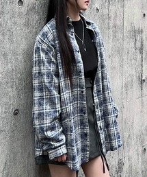 Figments | オーバーサイズブリーチチェックシャツ(シャツ/ブラウス)