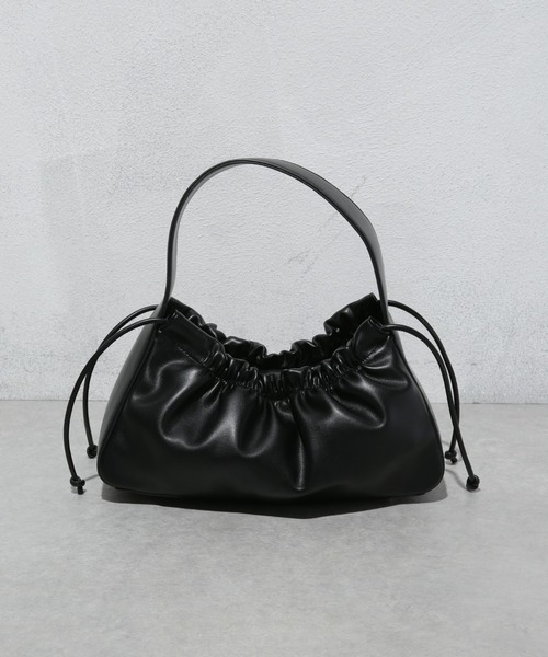 NANO universe(ナノユニバース)の「ギャザーハンドルバッグ(ハンドバッグ・レディース・ホワイト/ライトグリーン/ブラック・FREE)」の9枚目の写真