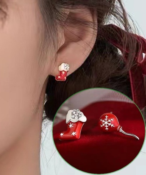 セール】クリスマスモチーフピアス ブーツ（ピアス（両耳用））｜Coo+i 