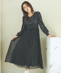 mysty woman | シフォンドッキングワンピース　103976(ワンピース)