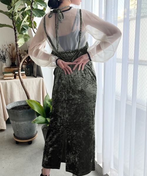 セール】ホルターネックベロアキャミワンピース（ワンピース