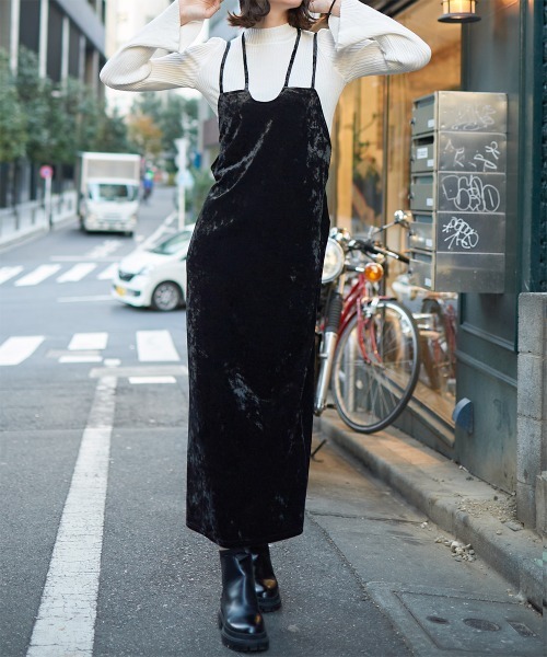 セール】ホルターネックベロアキャミワンピース（ワンピース