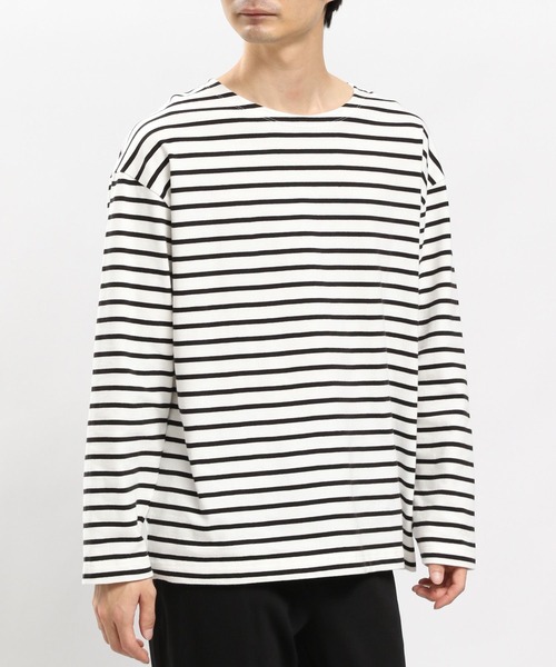 GLOBAL WORK Smile Seed Store(グローバルワーク スマイルシードストア)の「コットンボーダーTシャツ長袖/984095(Tシャツ/カットソー・メンズ・ブルー系その他/その他/グレー系その他・SMALL/LARGE/X-LARGE/MEDIUM)」の18枚目の写真