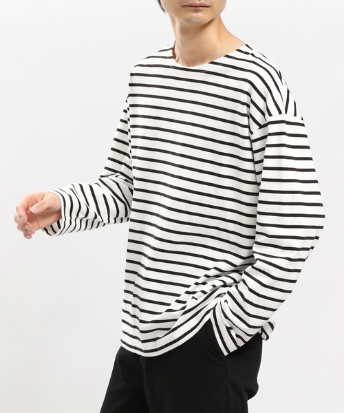 GLOBAL WORK Smile Seed Store(グローバルワーク スマイルシードストア)の「コットンボーダーTシャツ長袖/984095(Tシャツ/カットソー・メンズ・ブルー系その他/その他/グレー系その他・SMALL/LARGE/X-LARGE/MEDIUM)」の20枚目の写真