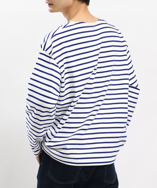 GLOBAL WORK Smile Seed Store(グローバルワーク スマイルシードストア)の「コットンボーダーTシャツ長袖/984095(Tシャツ/カットソー・メンズ・ブルー系その他/その他/グレー系その他・SMALL/LARGE/X-LARGE/MEDIUM)」の16枚目の写真