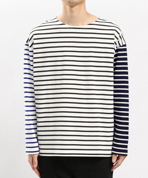 GLOBAL WORK Smile Seed Store(グローバルワーク スマイルシードストア)の「コットンボーダーTシャツ長袖/984095(Tシャツ/カットソー・メンズ・ブルー系その他/その他/グレー系その他・SMALL/LARGE/X-LARGE/MEDIUM)」の6枚目の写真