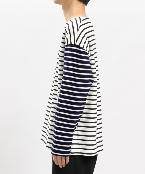 GLOBAL WORK Smile Seed Store(グローバルワーク スマイルシードストア)の「コットンボーダーTシャツ長袖/984095(Tシャツ/カットソー・メンズ・ブルー系その他/その他/グレー系その他・SMALL/LARGE/X-LARGE/MEDIUM)」の7枚目の写真