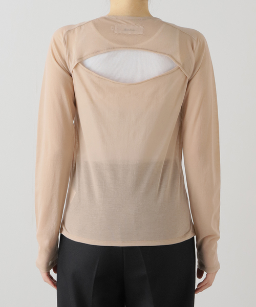 FRAMeWORK（フレームワーク）の「JANE SMITH/ジェーンスミス　SHEER BACK OPEN PULLOVER（Tシャツ/カットソー・レディース・ベージュ/ホワイト・FREE）」の5枚目の写真