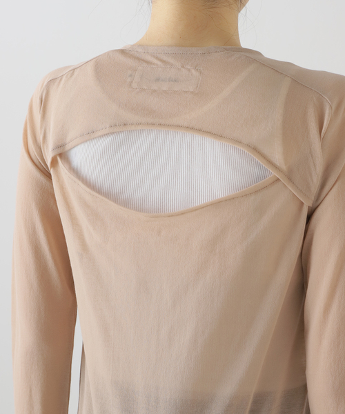 FRAMeWORK（フレームワーク）の「JANE SMITH/ジェーンスミス　SHEER BACK OPEN PULLOVER（Tシャツ/カットソー・レディース・ベージュ/ホワイト・FREE）」の8枚目の写真