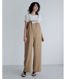 [神山まりあさん着用][2024SS COLLECTION][低身長/高身長サイズ有]ツイルマーベルトデザインキャミサロペット