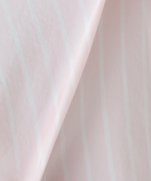 セール】ポプリンストライプ スタンドカラーシャツ（シャツ/ブラウス