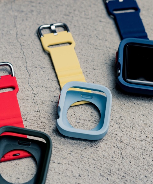 zandy（ズィーアンドワイ）の「zandy ズィーアンドワイ/ Apple Watch ケース＆ベルトセット マットタイプ【スクエアソフトフレーム】 アップルウォッチカバー& 日のスポーツバンド /// set3（デジタル腕時計・レディース・イエロー×グリーン/ブラック×ブラック/ホワイト×シルバー/ピンク/ネイビー/カーキ/イエロー× ブルー/クリアレッド/グリーン系その他/クリア/ワインレッド・S/M）」の7枚目の写真