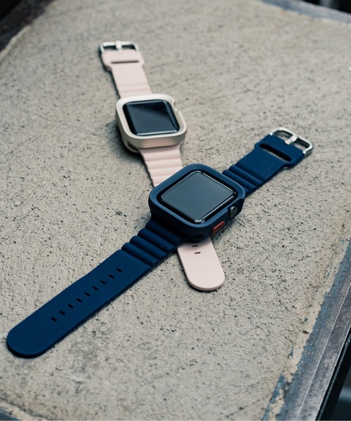 zandy（ズィーアンドワイ）の「zandy ズィーアンドワイ/ Apple Watch ケース＆ベルトセット マットタイプ【スクエアソフトフレーム】 アップルウォッチカバー& 日のスポーツバンド /// set3（デジタル腕時計・レディース・イエロー×グリーン/ブラック×ブラック/ホワイト×シルバー/ピンク/ネイビー/カーキ/イエロー× ブルー/クリアレッド/グリーン系その他/クリア/ワインレッド・S/M）」の12枚目の写真