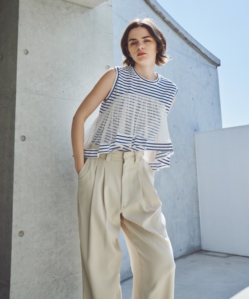 Unitage（ユニテージ）の「チュールボリュームTEE（Tシャツ/カットソー・レディース・ネイビー/Cream/ブルー・FREE）」の11枚目の写真