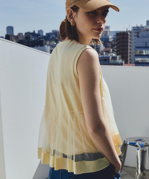 Unitage（ユニテージ）の「チュールボリュームTEE（Tシャツ/カットソー・レディース・ネイビー/Cream/ブルー・FREE）」の19枚目の写真