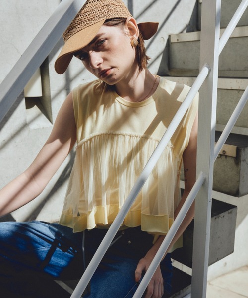 Unitage（ユニテージ）の「チュールボリュームTEE（Tシャツ/カットソー・レディース・ネイビー/Cream/ブルー・FREE）」の16枚目の写真