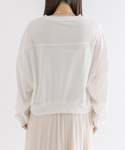 mline（エムライン）の「[mline]ロゴ切替ロングTシャツ（Tシャツ/カットソー・レディース・オフホワイト/レッド・FREE）」の19枚目の写真