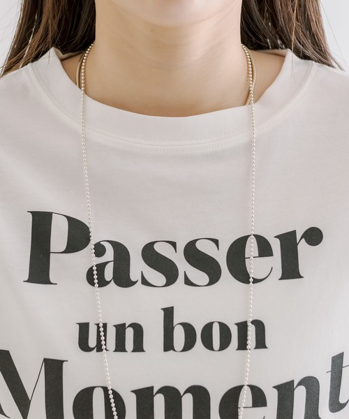 mline（エムライン）の「[mline]ロゴ切替ロングTシャツ（Tシャツ/カットソー・レディース・オフホワイト/レッド・FREE）」の17枚目の写真