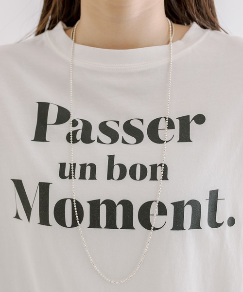 mline（エムライン）の「[mline]ロゴ切替ロングTシャツ（Tシャツ/カットソー・レディース・オフホワイト/レッド・FREE）」の16枚目の写真