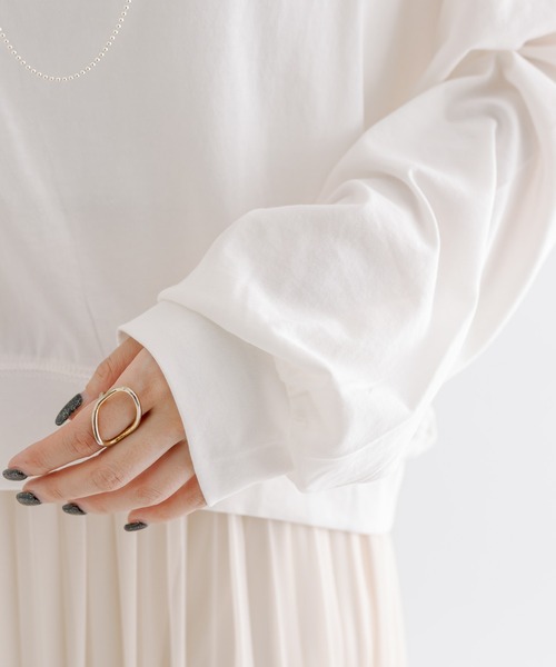 mline（エムライン）の「[mline]ロゴ切替ロングTシャツ（Tシャツ/カットソー・レディース・オフホワイト/レッド・FREE）」の15枚目の写真