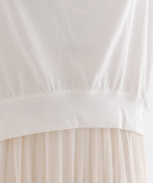 mline（エムライン）の「[mline]ロゴ切替ロングTシャツ（Tシャツ/カットソー・レディース・オフホワイト/レッド・FREE）」の14枚目の写真