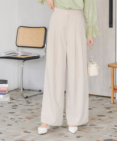 KOBE LETTUCE（コウベレタス）の「カラーストレートワイドタックパンツ（その他パンツ・レディース・ピンク/ライトグレー系/ミント/ラベンダー・TM/PM/M）」の2枚目の写真