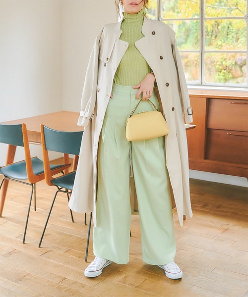 KOBE LETTUCE（コウベレタス）の「カラーストレートワイドタックパンツ（その他パンツ・レディース・ピンク/ライトグレー系/ミント/ラベンダー・TM/PM/M）」の7枚目の写真