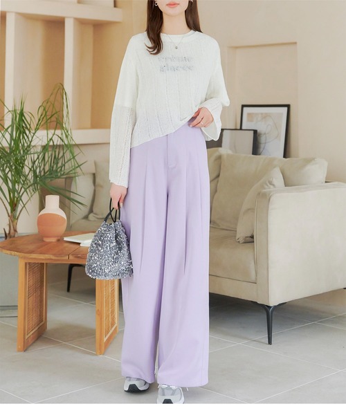 KOBE LETTUCE（コウベレタス）の「カラーストレートワイドタックパンツ（その他パンツ・レディース・ピンク/ライトグレー系/ミント/ラベンダー・TM/PM/M）」の13枚目の写真